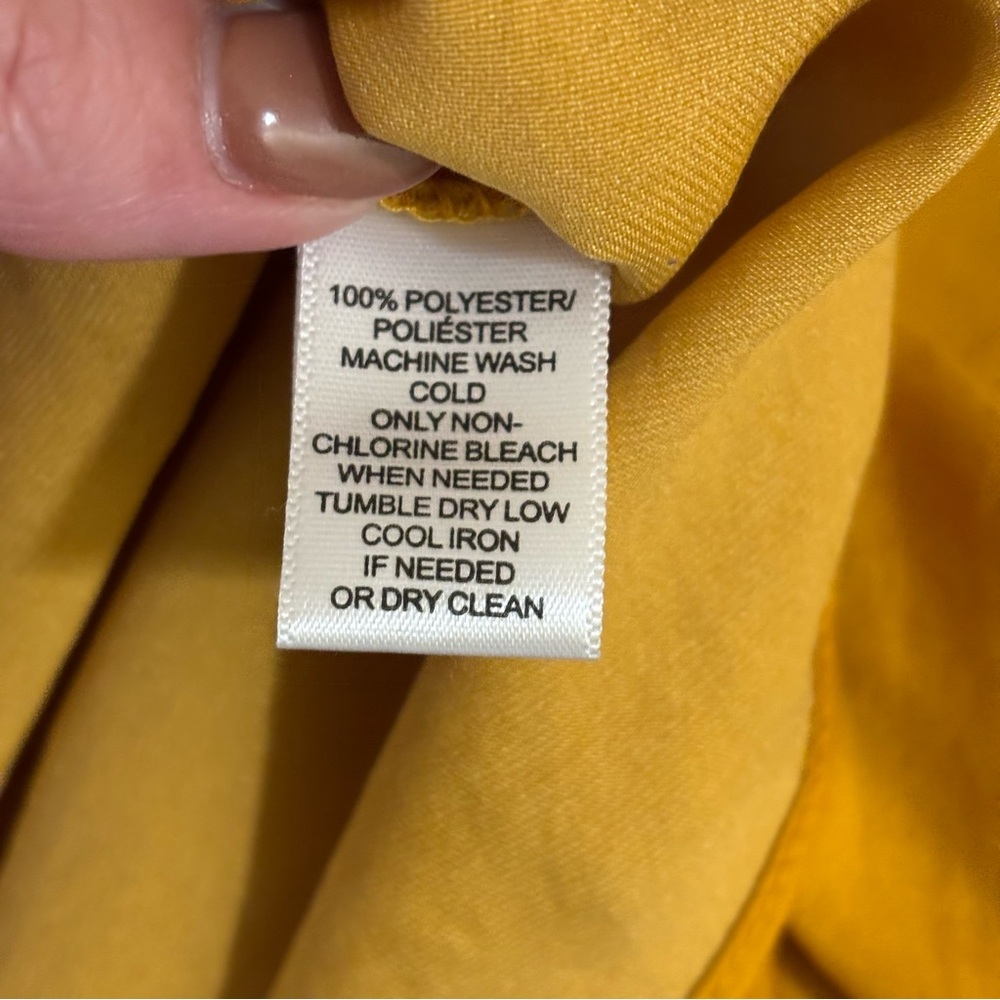 LOFT Sleeveless V-Neck Dress Gold Mustard Yellow Size Extra Small Petite - Picture 6 of 6
